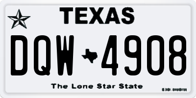 TX license plate DQW4908