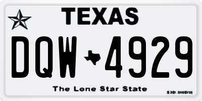 TX license plate DQW4929