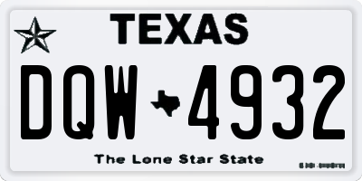 TX license plate DQW4932