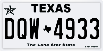TX license plate DQW4933