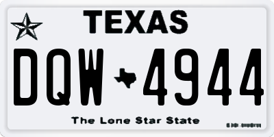 TX license plate DQW4944