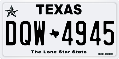TX license plate DQW4945
