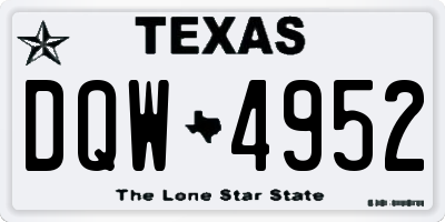 TX license plate DQW4952