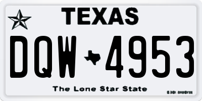 TX license plate DQW4953