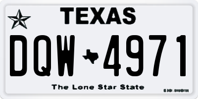 TX license plate DQW4971