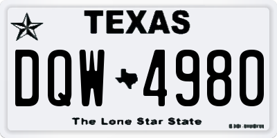 TX license plate DQW4980