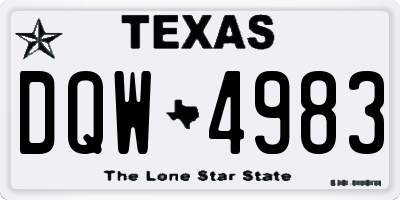 TX license plate DQW4983