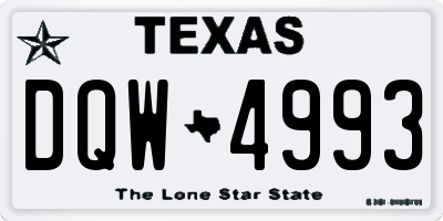 TX license plate DQW4993