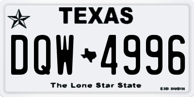 TX license plate DQW4996