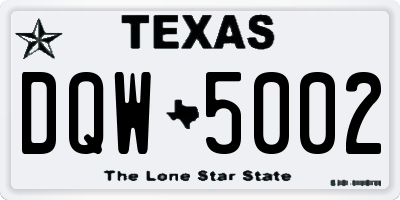 TX license plate DQW5002