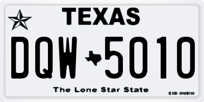 TX license plate DQW5010