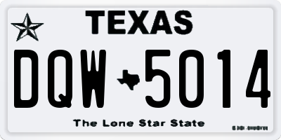 TX license plate DQW5014
