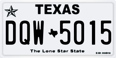 TX license plate DQW5015