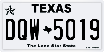 TX license plate DQW5019