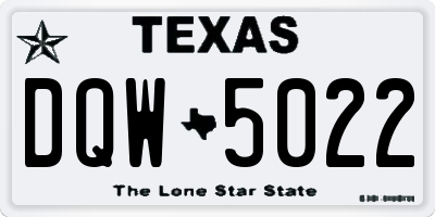 TX license plate DQW5022
