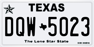 TX license plate DQW5023