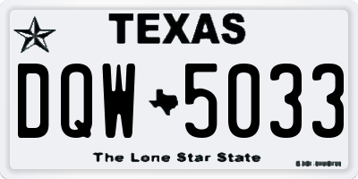 TX license plate DQW5033