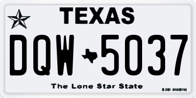 TX license plate DQW5037