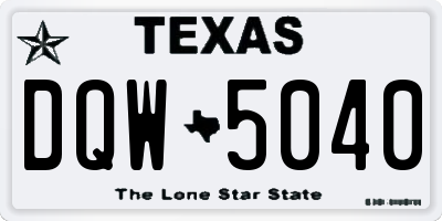 TX license plate DQW5040