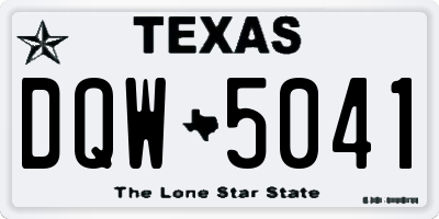 TX license plate DQW5041