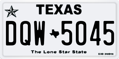 TX license plate DQW5045