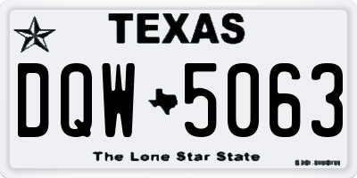 TX license plate DQW5063