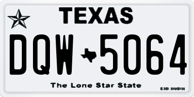TX license plate DQW5064