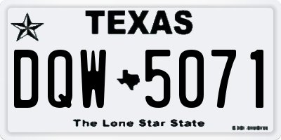 TX license plate DQW5071