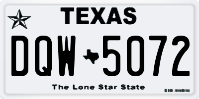 TX license plate DQW5072