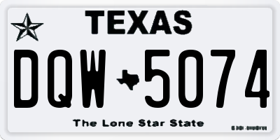 TX license plate DQW5074