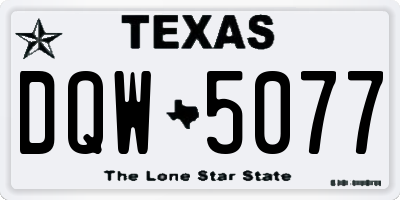 TX license plate DQW5077
