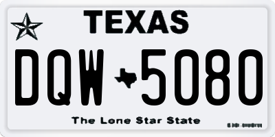 TX license plate DQW5080