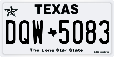 TX license plate DQW5083