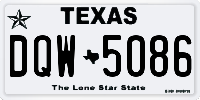 TX license plate DQW5086