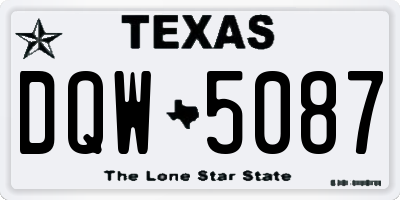 TX license plate DQW5087