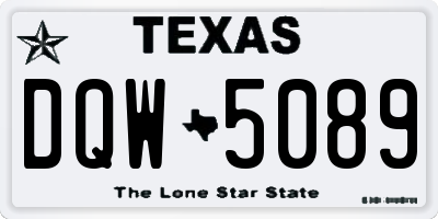 TX license plate DQW5089