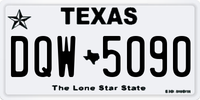 TX license plate DQW5090