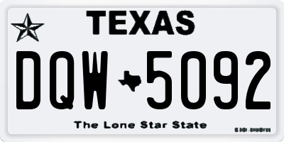 TX license plate DQW5092