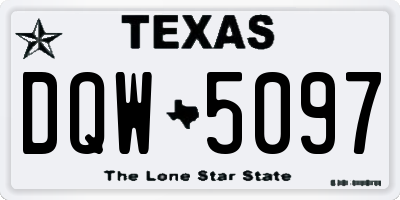 TX license plate DQW5097