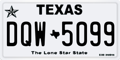 TX license plate DQW5099