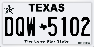 TX license plate DQW5102