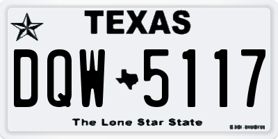 TX license plate DQW5117