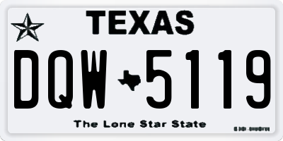 TX license plate DQW5119