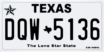 TX license plate DQW5136