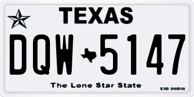 TX license plate DQW5147
