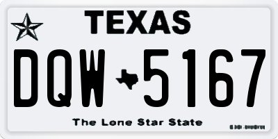 TX license plate DQW5167
