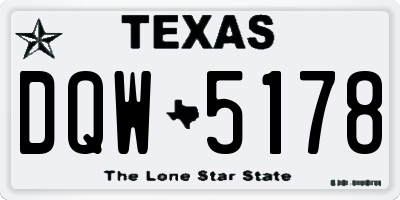 TX license plate DQW5178