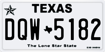 TX license plate DQW5182