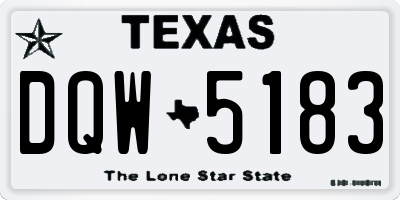 TX license plate DQW5183