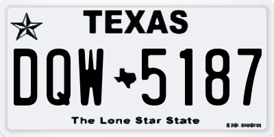 TX license plate DQW5187